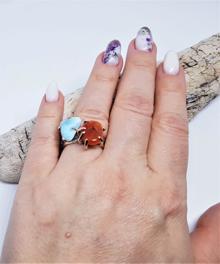 Bronze Ring With Larimar "Out Of The Ordinary" (plain)