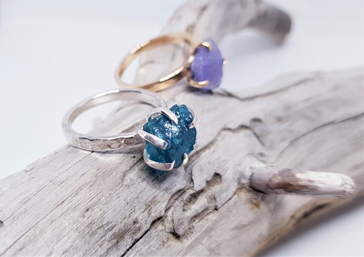 Silver Ring With Apatite "Out Of The Ordinary" (rugged)