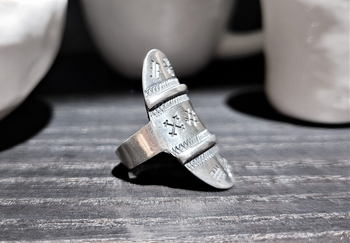 Silver Ring "Shieldring With Protective Signs"