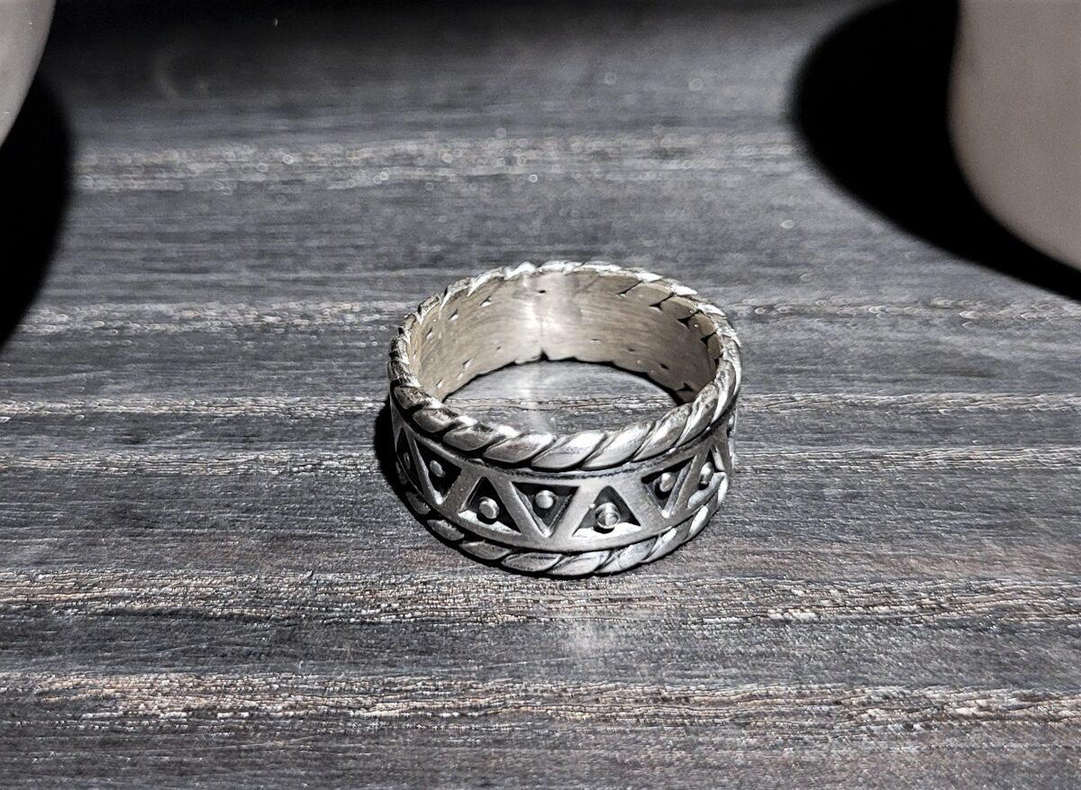 Silver Ring With Signs of The God and The Sun