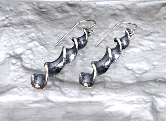 Silver earrings "Whirl"