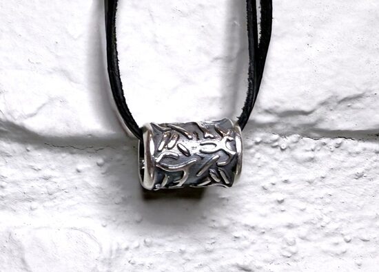 Silver Pendant / Beard Bead With Celtic Pattern