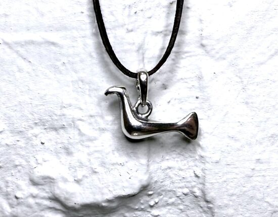 Silver pendant "Water Bird" (medium, plain)