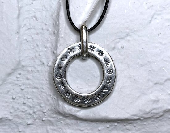 Silver Pendant With Seven Protective Symbols (double symbols)