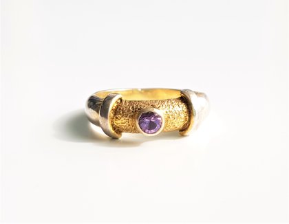 Gold Plated Silver Rings With Amethyst
