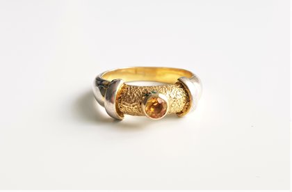 Gold Plated Silver Ring With Citrine