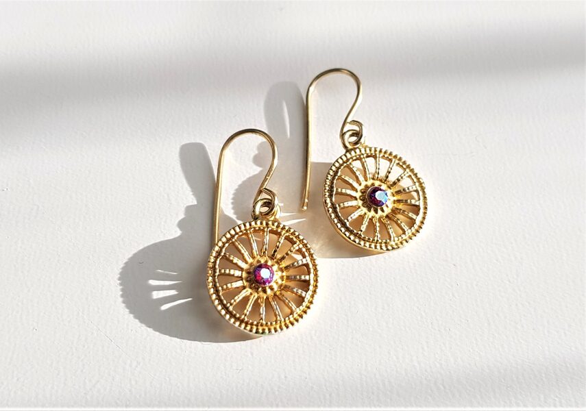 Smalki apzeltīti sudraba auskari