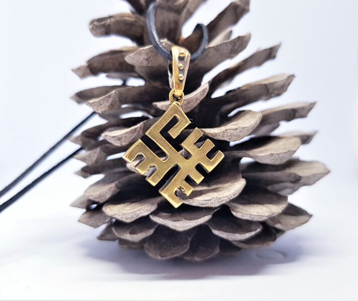 Bronzas kulons "Pērkona Dieva krusts" (biezs)