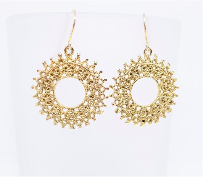 Apzeltīti auskari "Ledus kristāls" (plakani)