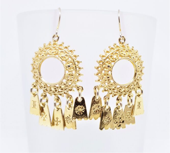 Gold Plated Silver Earrings "The Sparkling Diadem"