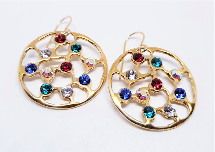 Gold Plated Silver Earrings "Morning Dew" (flat)