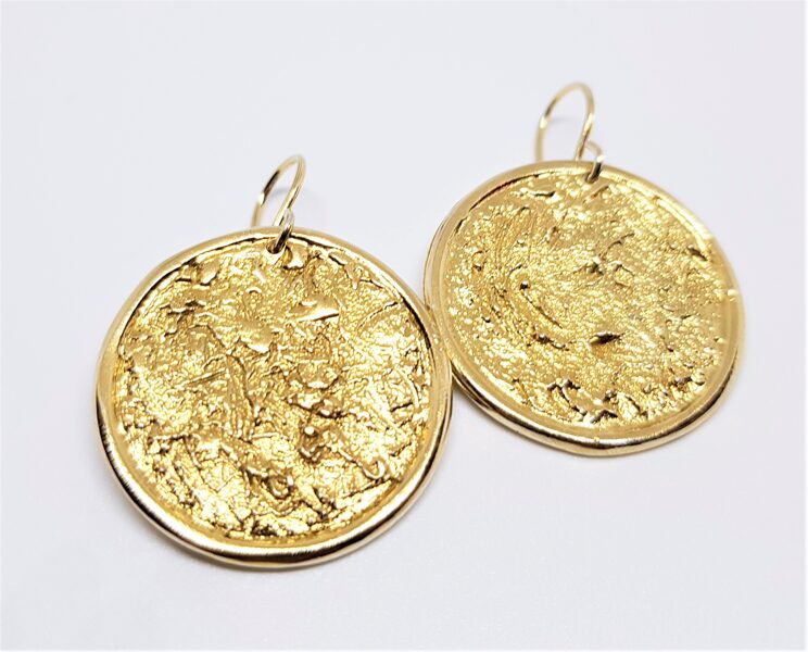 Gold Plated Silver Earrings "Full Moon"
