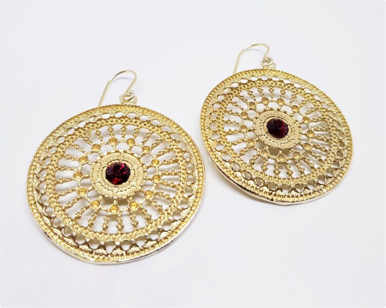 Apzeltīti sudraba auskari "Zeltītais šķidrauts"