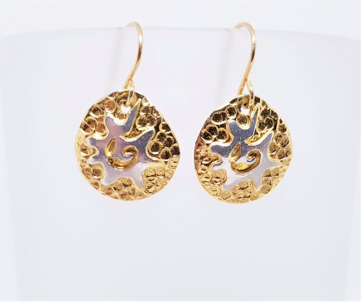 Apzeltīti sudraba auskari "Mazās Skaista Rota saules" (pildīti)