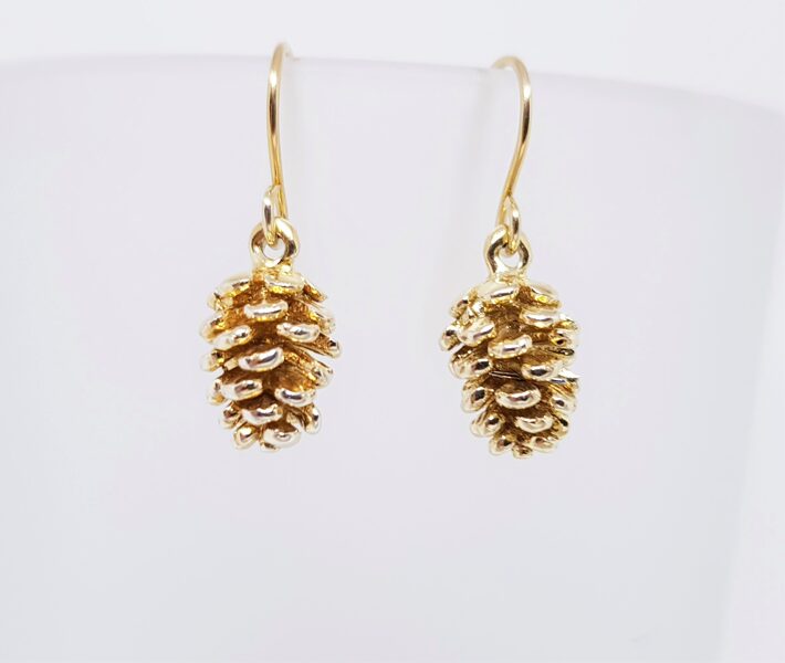 Gold Plated Silver Earrings "The Pine Cones"