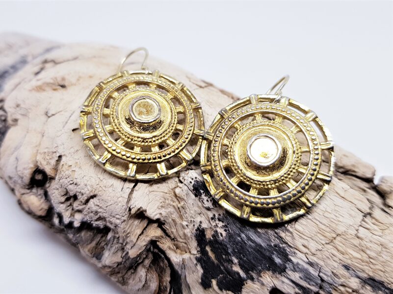 Gold Plated Silver Earrings "The Crystal"