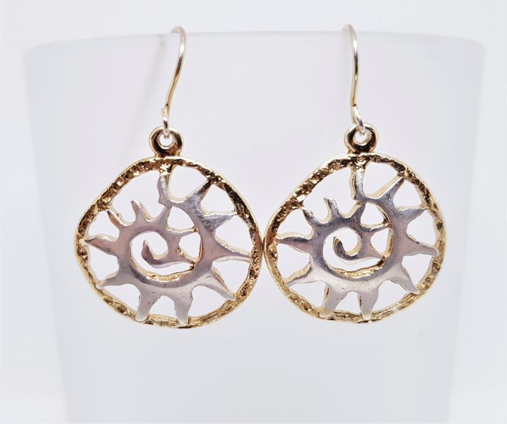 Airy Goldplated Silver Earrings With "Skaista Rota" Sun