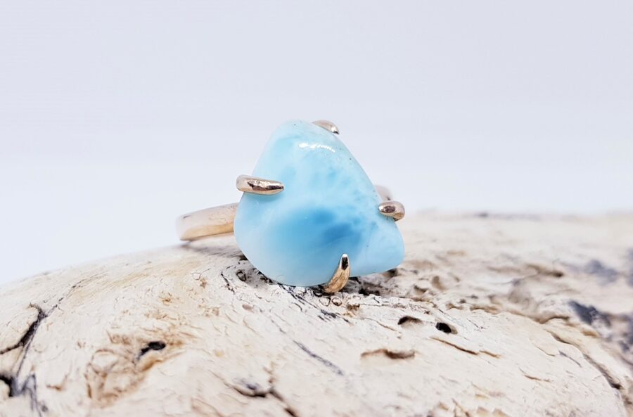 Bronze Ring With Larimar "Out Of The Ordinary" (plain)
