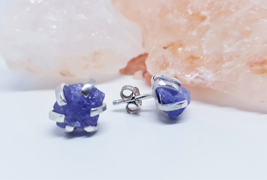 Silver Stud Earrings With Tanzanite 'Out Of The Ordinary"