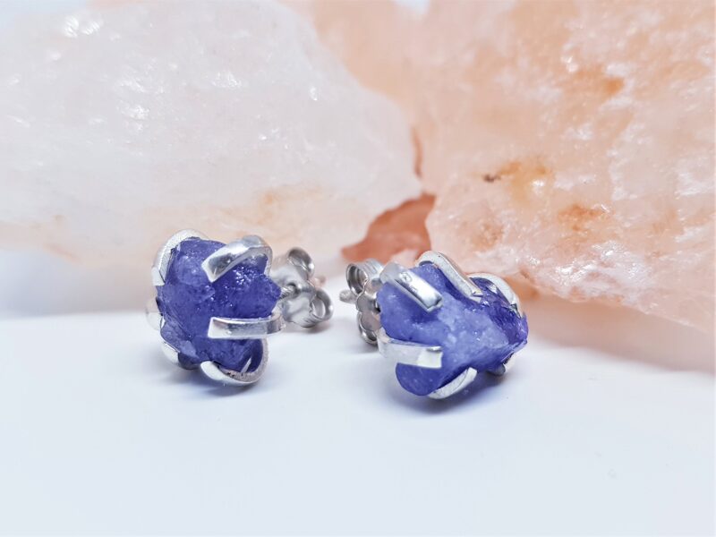 Silver Stud Earrings With Tanzanite "Out Of The Ordinary"