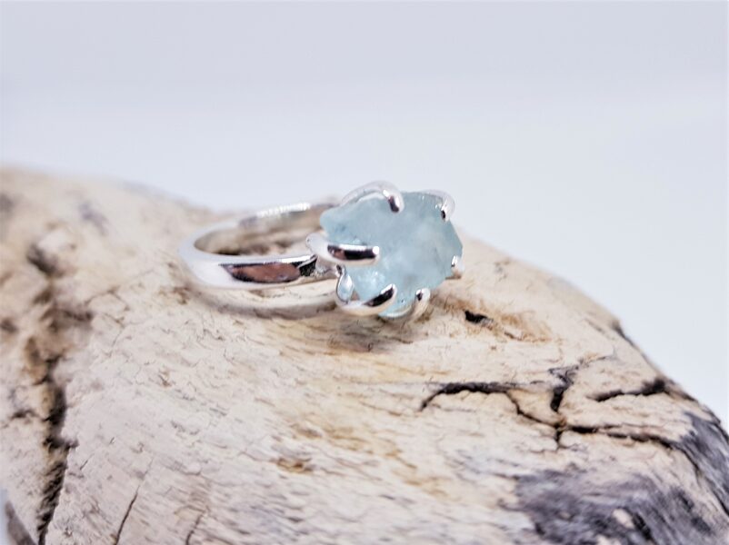 Silver ring with aquamarine "Out Of The Ordinary (rugged)