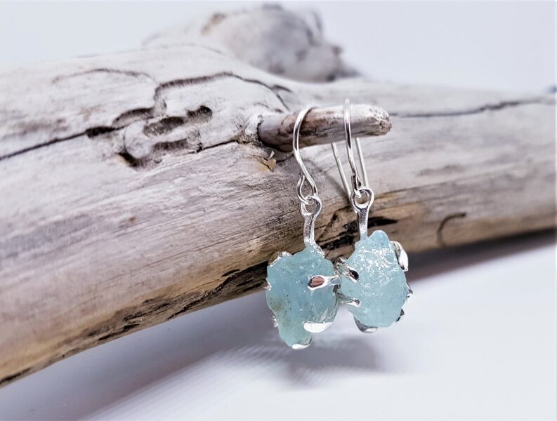 Silver Earrings With Aquamarine "Out Of The Ordinary"