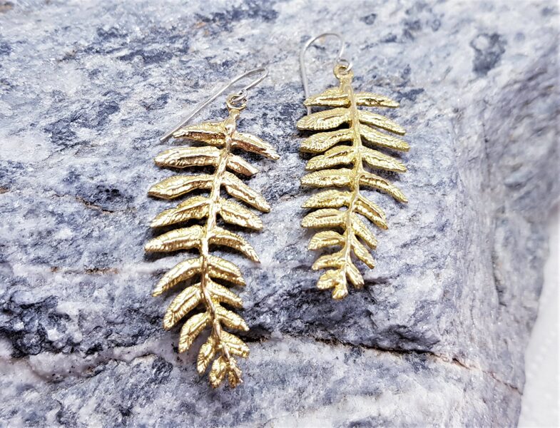 Bronze Earrings "The Ferns" (symmetrical)