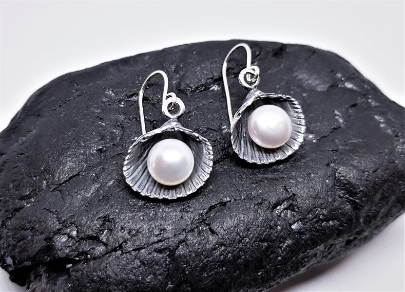 Silver Earrings "Shells From Melnsils Village" (medium)