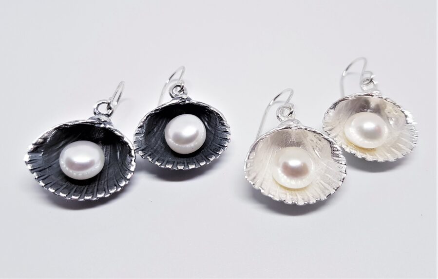 Silver Earrings "Shells From Melnsils Village" (large)