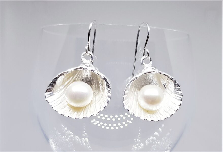 Silver earrings "Shells From Melnsils Village" (large)