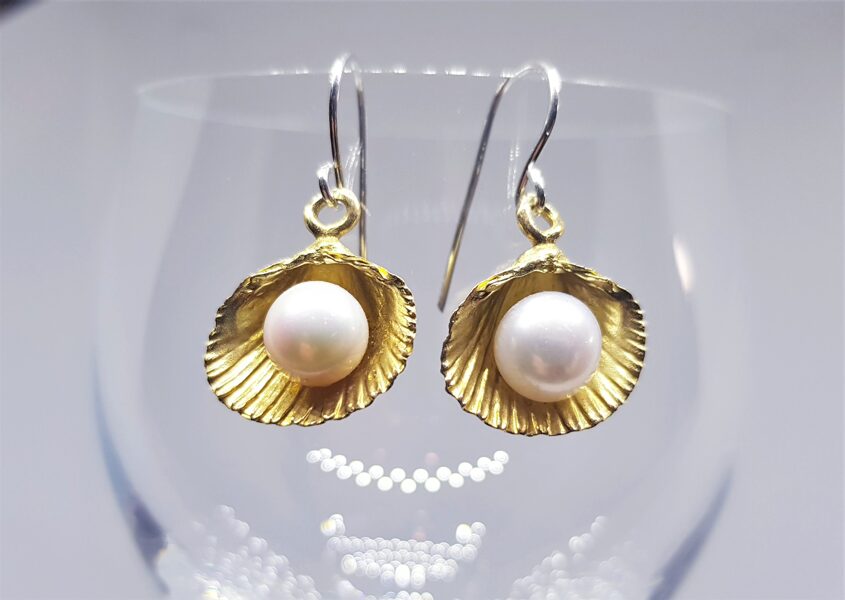 Bronzas auskari "Melnsila gliemežvāki" (lieli)