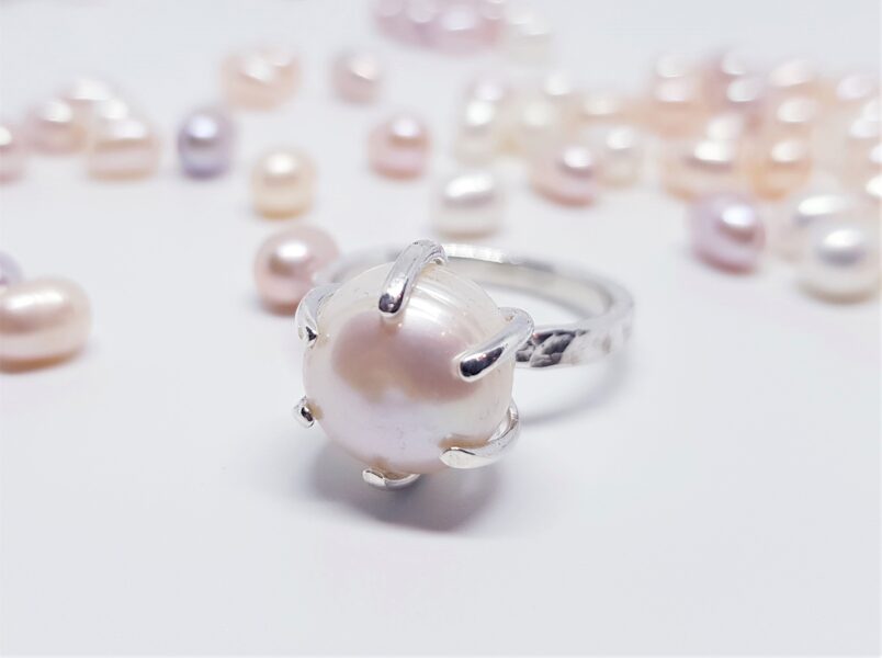 Silver Ring With Natural Pearl "Pearl Hunter" 