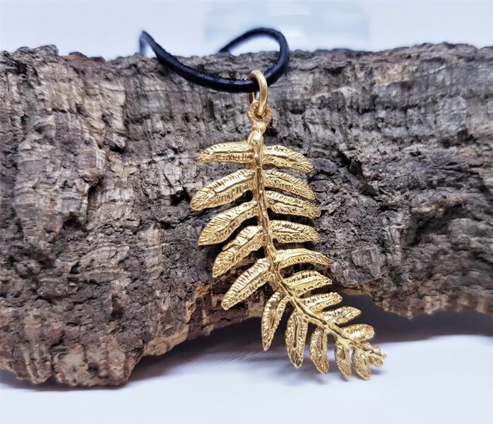 Gold Plated Silver Pendant "Fern"