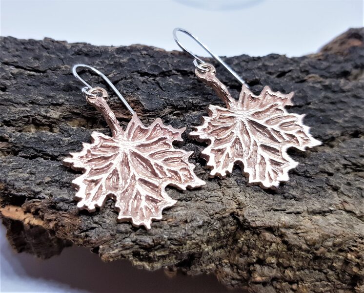 Bronze Earrings "Maple Leaves"