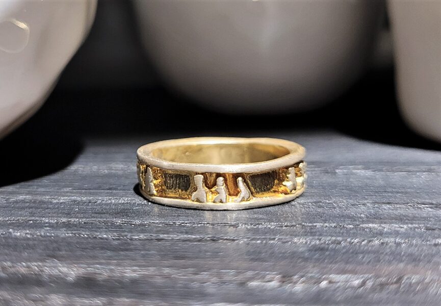 Apzeltīts sudraba gredzens "Draugi"