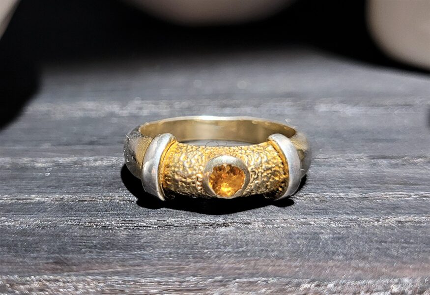 Gold Plated Silver Ring With Citrine