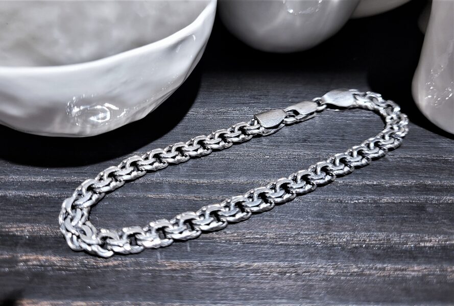 Silver "Bismark" Bracelet (23.5 cm; 20.66 g)