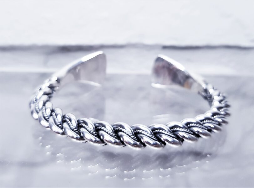 Silver Namejs Cuff With Wide Ends