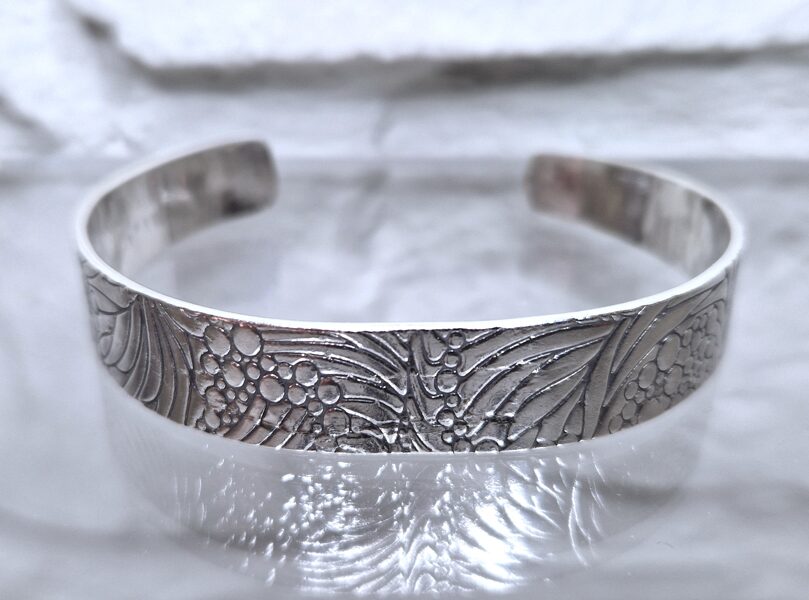 Silver Cuff With Nature Element