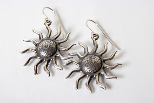 Silver Earrings "Variation on the Sun Theme"
