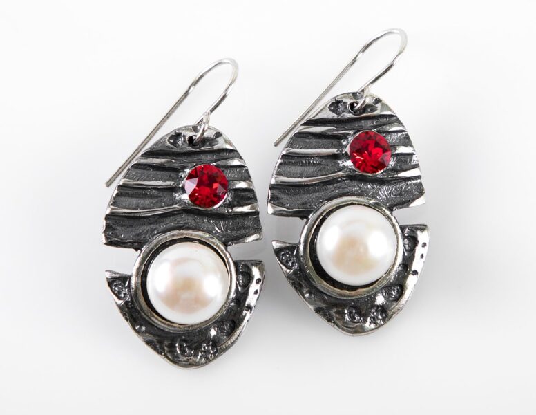 Silver Earrings "The Pebbles And The Pearls"