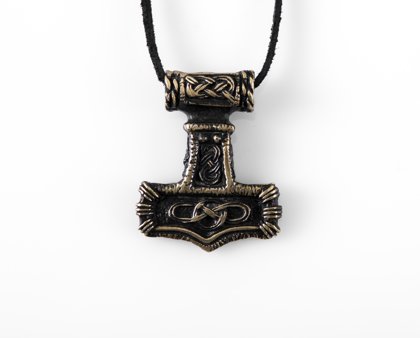 Vikingu bronzas kulons "Tora āmurs" jeb "Mjolnir" (mjiol-nair) (liels)